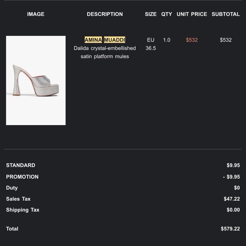 Amina Muaddi Silver Crystal Platform Heels - Picture 4 of 4